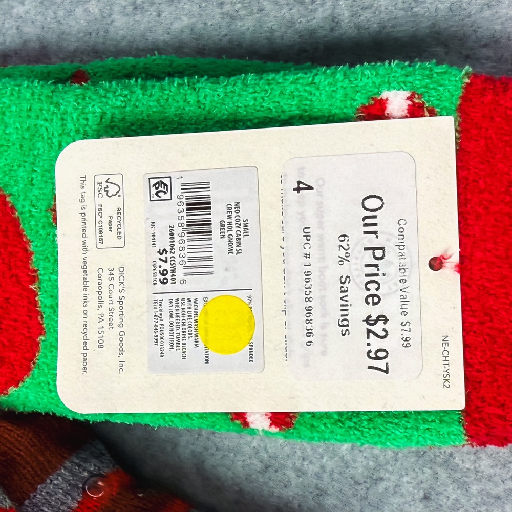 Northeast Outfitters Socks Kids Small Multicolor Christmas Cozy Cabin 4 Pair Set - Picture 8 of 9